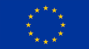 Auf dem Foto ist die Flagge der EU zu sehen. Sie zeigt einen Kreis aus zwölf goldenen Sternen auf blauem Hintergrund.